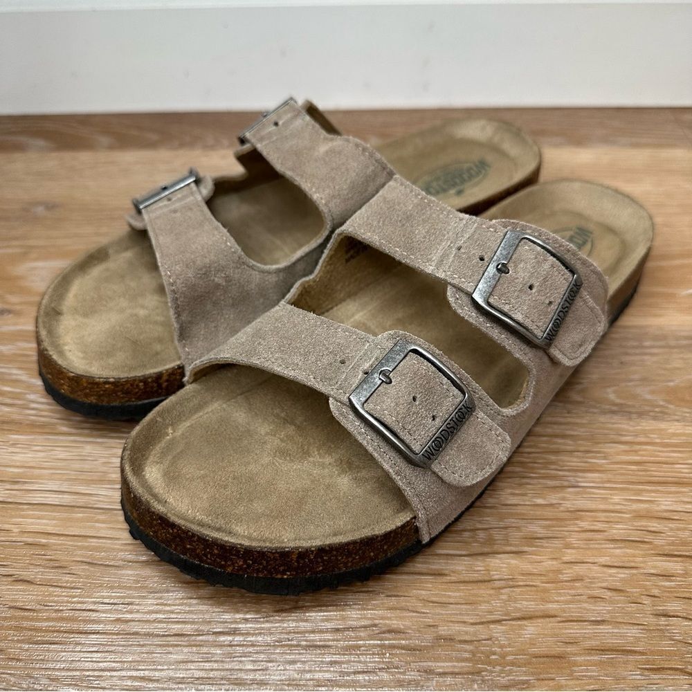 Woodstock Bert Leather Corkbed Men's Slide Sandals, Size 8
